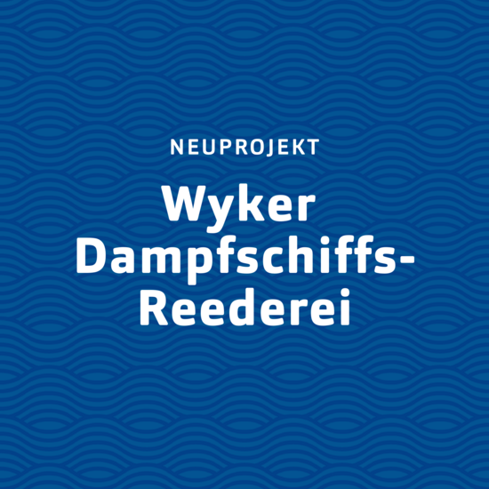 Blaue Kachel für Wyker Dampfschiff Reederei